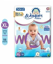 Wowper Fresh Baby Diaper Pants By DOMS |
                        Witness Indicator | Upto 12 Hrs Absorption |
                        14-17 Kg | XL&nbsp;&nbsp;(56 Pieces)