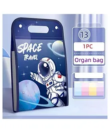Sanjary Space Astronaut Portable A4 Size Bag Folder with Button Lock and Handle (Color & Print May Vary)