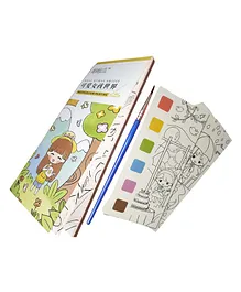Fingo Brain Water color Paint Book  Princess Theme Multicolor