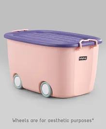 Babyhug Compact Multipurpose Storage Box
                        with Wheels - Pink