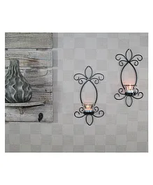 Hosley Set of 2 Butterfly Wall Sconce with 2 Glass Cup and 2 Tealights