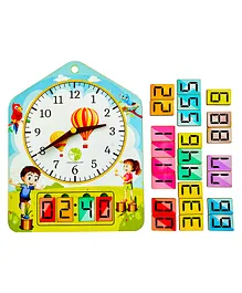 Lime Shades Kids Learning Clock Toy- Multicolour