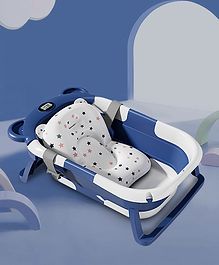 Foldable Baby Bath Tub with Temparature Reading - Blue