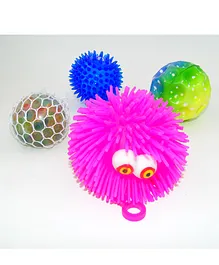 Sanjary Set of 4 Bouncing  Anti Stress Ball Color may Vary