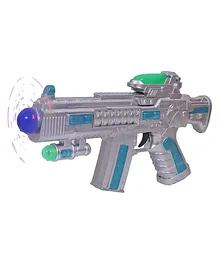 Toyshine Space Musical Toy Gun with Flashing Lights - Silver