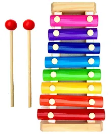 Rinish India  Wooden Xylophone Toys for Kids, Musical Toy Sound Instrument for Children with 8 Note & 2 Mallet Multicolour