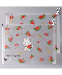 Fruit Printed Zipper Folder Pack of 2 - Transparent