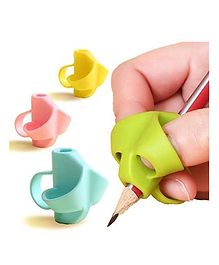 Ji and Ja Silicone Pencil Grips Two-Finger for Kids Handwriting Pencil Holder for Children Preschoolers Writing Training Gripper Set for Kids Set Of 4