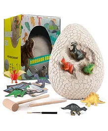 Zyamalox Dino Egg Dig Kit: Educational Science Activities for Kids 3-12 Years - 1 Jumbo Egg with 6 Surprise Dinosaurs STEM Toy Gift for Boys and Girls