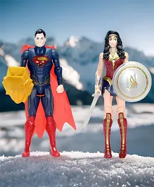 WOW Toys Delivering Joys of Life Superman and Wonder Girl Action Figure Toys with Accessories - Multicolour