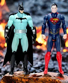 WOW Toys Delivering Joys of Life Superman and Batman Action Figure Toys with Accessories Justice Series - Multicolour