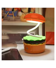 Crackles able Lamp - Burger Design Desk Light for Kids & Adults, Rechargeable Desk Lamp with Sharpener, Study Desk Light for Study Room/Home/Office