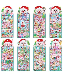 Crackles Kawaii Stickers Set  Set of 1 Christmas Themed Santa and items Stickers, DIY 3D Puffy Stickers for Boys & Girls, Aesthetic Sticker, Cute Stickers, Self Adhesive Stickers Set (Pack of 1)