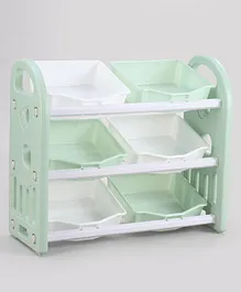 Multipurpose Storage Shelves with 6 Containers - Green