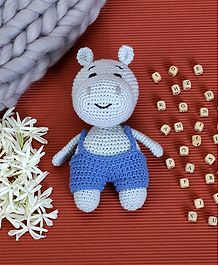 Love Crochet Art Crochet Handmade Hippo Soft Toys - Gray Blue