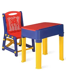 Nilkamal Apple Junior Study Table And Chair Set With  Storage Red and Blue Colour