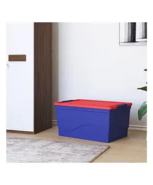 Nilkamal Multipurpose Toy Storage Organiser Box with Lid SBPLA50L 50 Litre for Home Bedroom Kids Living - Blue & Red