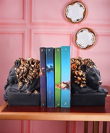 The White Ink Decor Book end set premium antique finish - Multicolour