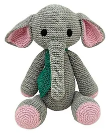 Happy Threads Handcrafted Amigurumi Elephant with Tie - Grey