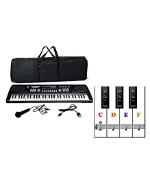 FANTASY INDIA Electronic Digital Piano Keyboard 61 Keys Multi-Function Portable Piano Keyboard Electronic Organ With Piano Bag - Black