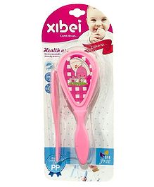 FANTASY INDIA Newborn Baby Hair Comb & Soft Brush Set Grooming Hair Care for Babies & Infants - Pink