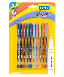 Linc Glycer Ball Pen - 10 Pcs  Multicolor Ink