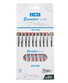 Linc Executive Sl-500 Gel Pen - Red Ink, 10 Pcs