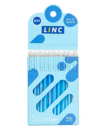 Linc Ocean Gel 0.6 mm Classic Gel Pen - Blue Ink 10 Pcs Card Pack