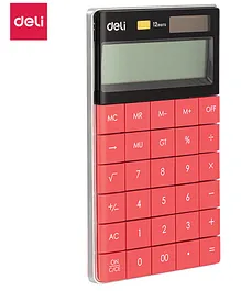 Deli W1589 12 Digital Modern Calculator - 1 pcs, Red Body