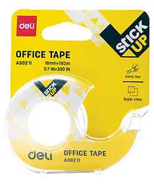 Deli Wa30211 Office Tape Dispenser - 1 Pcs , 18Mm*7.62M, Transparent