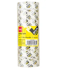 Deli Wa30065 Office Packaging Tape - Pack of 1 , 8 Roll, 18Mm X30Y X , Transparent
