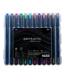 Pentonic Gel Pen - Multicolor Ink, 12 Pcs Set, Pack of 2