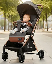 R for Rabbit Street Smart Auto Fold Stylish Newborn Baby Stroller| Aluminum Frame Pram with One Click Fold |Travel Friendly Cabin Trolley Stroller for 0-3 Years for Boy & Girl (Ash Grey)