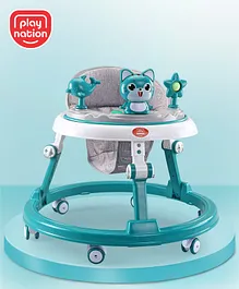 Play Nation Multifunctional 360 Degree Baby Walker with 2 Level Height Adjustment & Musical Play Tray Cum Feeding Tray -  Green