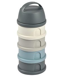 Beaba Stacked Formula Container with 4 Compartments -Blue/Mineral Grey