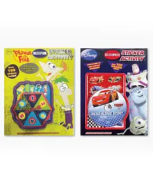 Disney Bumper & Phineas And Ferb Bumper Sticker Activity Books Pack of 2 - English