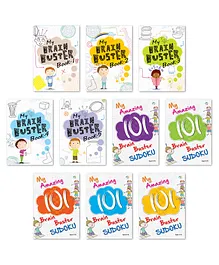 Activity Books for Kids : Brain Buster and 101 Brain Buster Sudoku 400+ Pages with Diffrents Activities Pack of 10 Books - English
