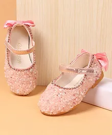 Babyoye Party Wear Belly Shoes Sequin Detailing - Pink