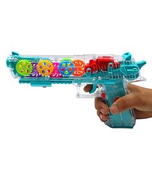 Sanjary Musical Transparent Glow Gear Gun with 3D Lights and Music Pretend Play Toy Gun - Color May Vary