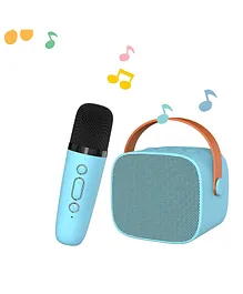 Sanjary Karaoke Speaker and Microphone Portable Home BT Party Speaker Mic With LED Light for Kids & Adults - Color &  Design May Vary