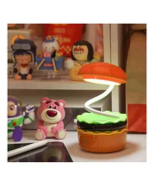 Elecart Burger Delight Folding LED Night Lamp for Kids, Rechargeable Study Desk Lamp with Sharpener