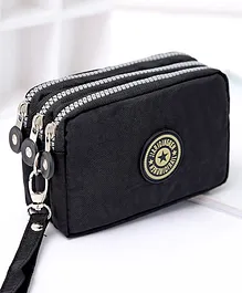 SYGA Women's Three-Zip Coin Purse Cosmetic Bag Mobile Phone Bag Hand Portable Medium Bag Small Square Bag