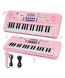Fiddlerz 37 Key Piano Keyboard Toy with Power Option, Recording and Mic, Electronic Piano Keyboard Multi-Function Portable Piano Keyboard - Pink