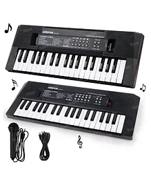 Fiddlerz Keyboard Piano 37 Keys Electronic Piano with Microphone Educational Musical Toys - Black