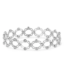 Silver Chest 925 Silver Bracelet - Ring for Women , Adjustable Silver Ring Cum Bangle Purity Silver Stamp and Certificate  Design - AAA+ Zircon Studded Colour - Silver