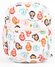 Moms Home Organic Cotton Baby Diaper Backpack Monkey Print - Multicolour