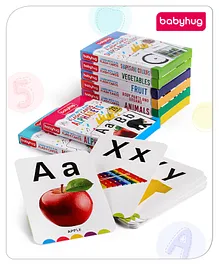 Babyhug 150 Pieces Early Learning and Educational Double Sided Flash Cards- 8 Sets
