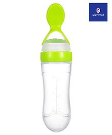 Luvlittle Silicone Squeezy Food Feeder Bottle With Spoon green - 90 ml