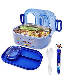 FunBlast Astronaut and Space Theme Lunch Box with Spoon and 10 Color Ball Pen  Blue