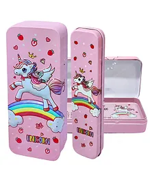 FunBlast Unicorn Theme Double Layer Pencil Box for Kids  Pack of 2 Pink